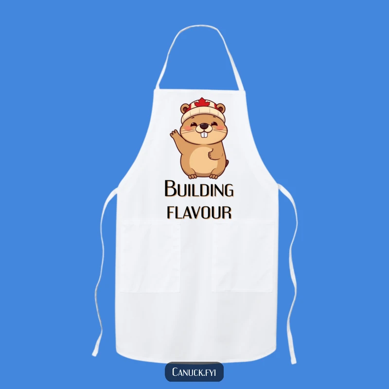 Funny Beaver Apron: Cheerful Canadian Animal for Kitchen Fun!