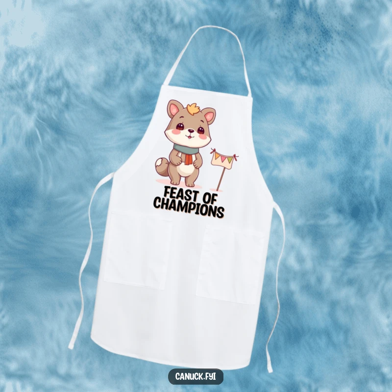 Funny proud animal banner apron, perfect for celebrating kitchen triumphs with a humorous touch.