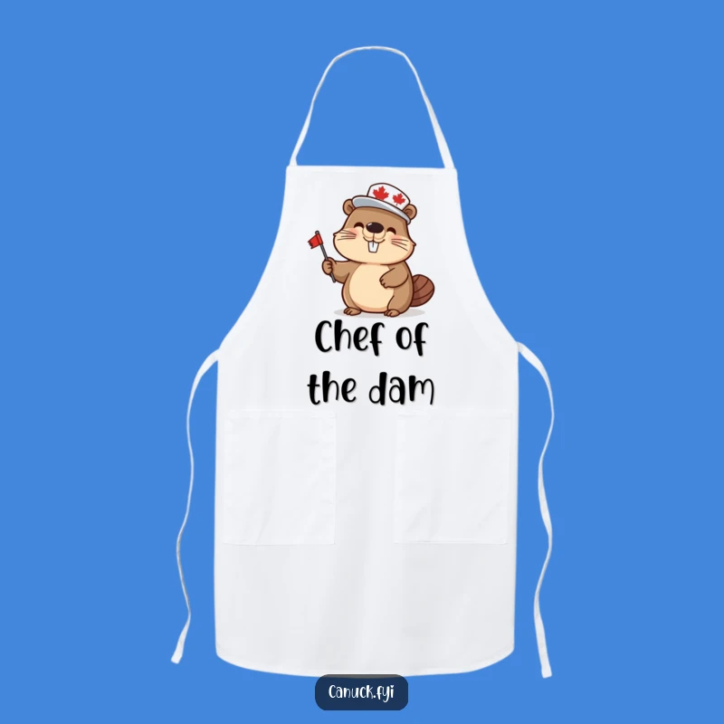 Funny Beaver Apron: Maple Leaf Chef, Waving Flag, Perfect Kitchen & Humorous Canadian Gift
