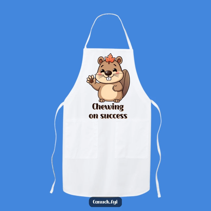 Funny Beaver Maple Leaf Apron: Cook with Canadian Cheer