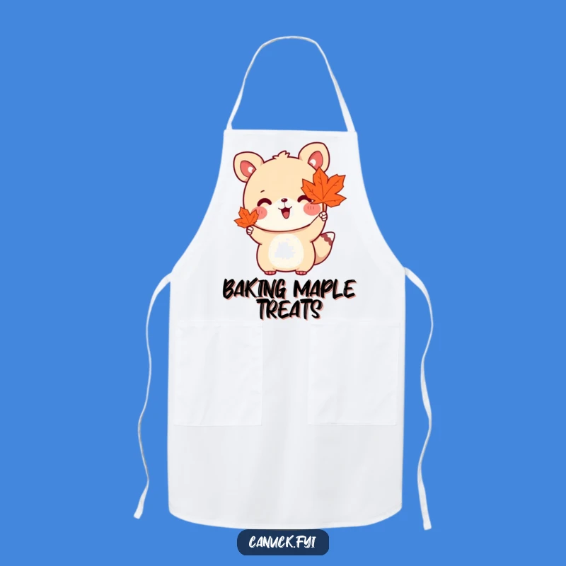 Funny Cute Animal Apron - Maple Leaf Waving Kitchen Cheer