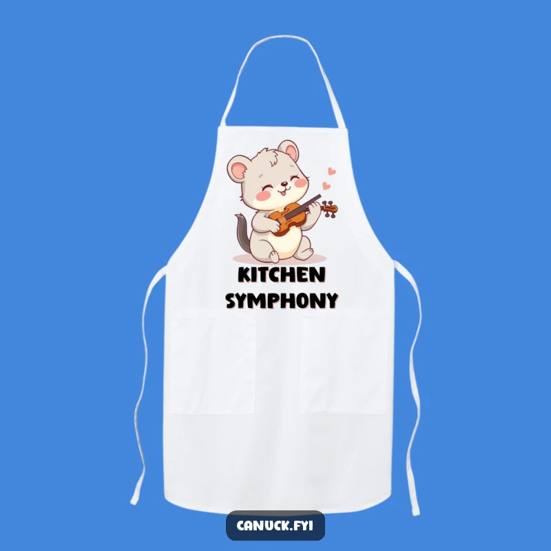 Funny Joyful Fiddle Animal Apron: Hilarious Kitchen Music Gear Gift