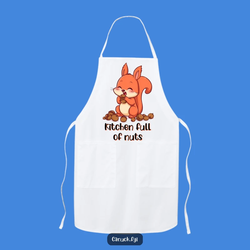 Funny Kitchen Apron: Squirrel Stuffs Cheeks, Chef's Nutty Gift