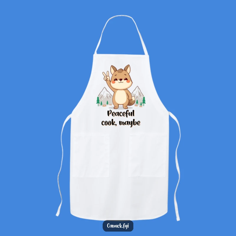 Funny Peace Animal Apron: Mountain Zen Chef Gift