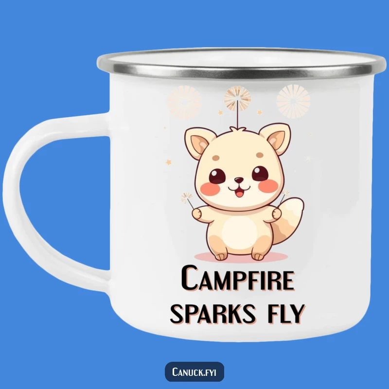 Funny Fireworks Animal Camping Mug - Cheerful Outdoor Celebration