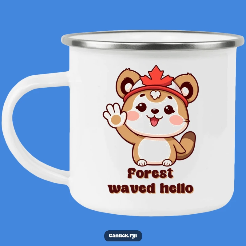 Funny Maple Leaf Animal Camping Mug: Wave Hello to Adventure