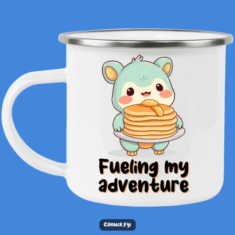 Funny Pancake Creature Camping Mug: Adventure Fuel with a Smiling Offer!