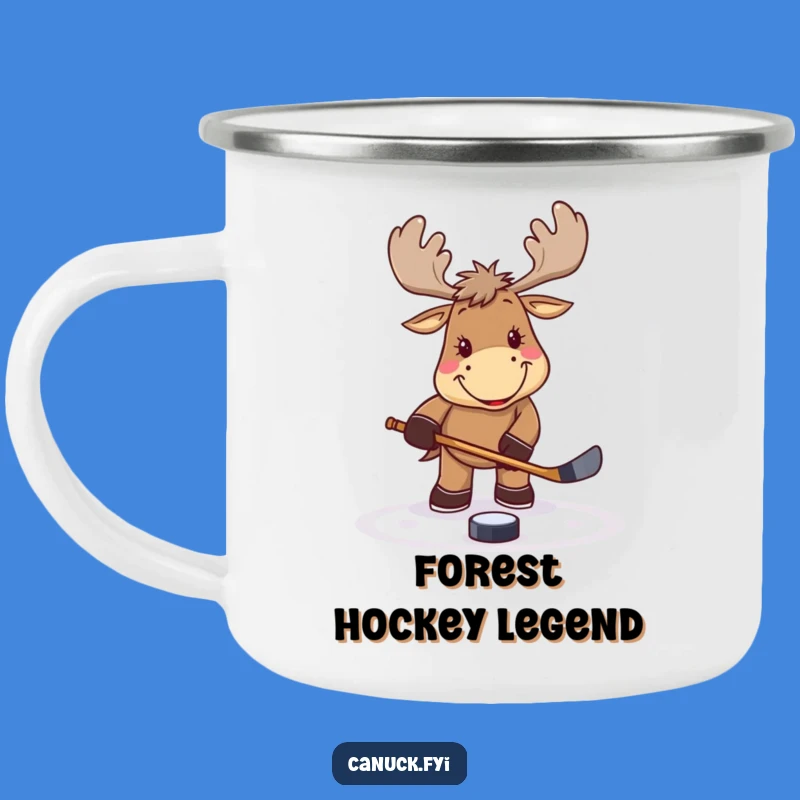 Funny Hockey Moose Camping Mug: Outdoor Puck Cup Gift