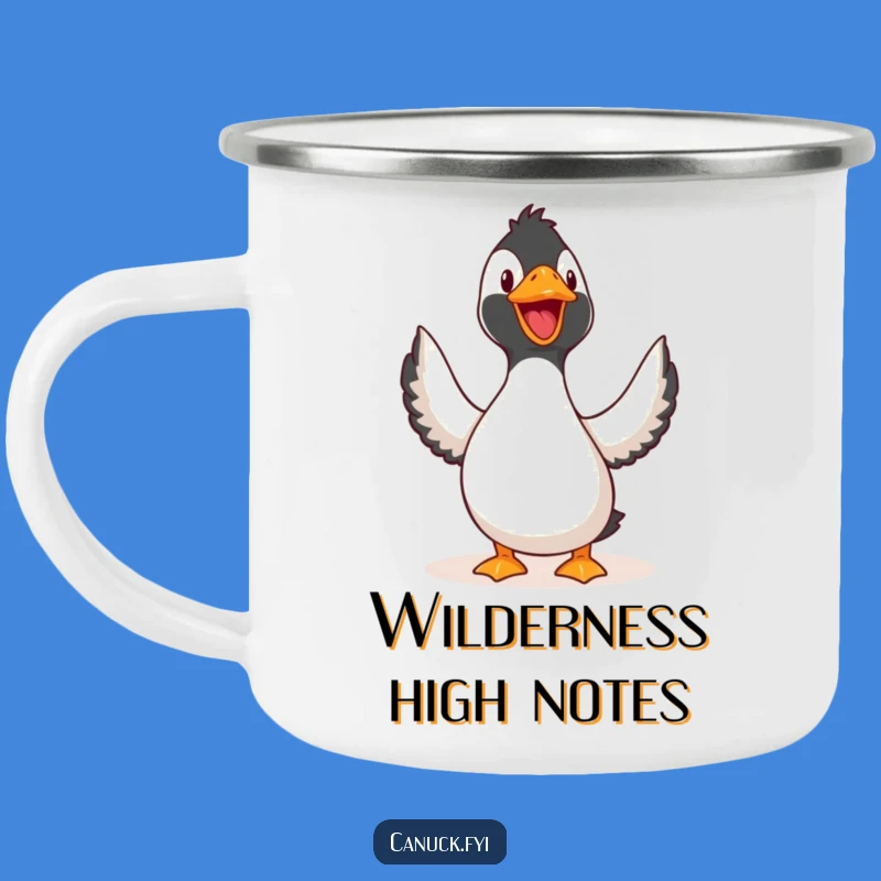 Funny Joyful Loon Camping Mug - Durable Bird Call Enamel Mug, Perfect Funny Gift!