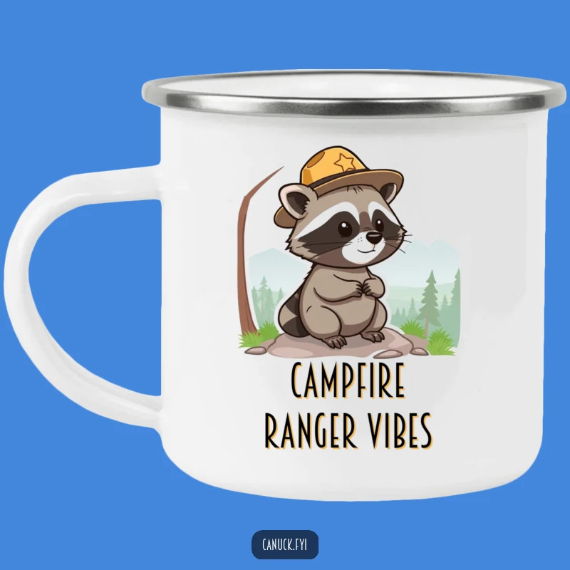 Funny Park Ranger Raccoon Camping Mug - Durable Funny Gift for Campfires