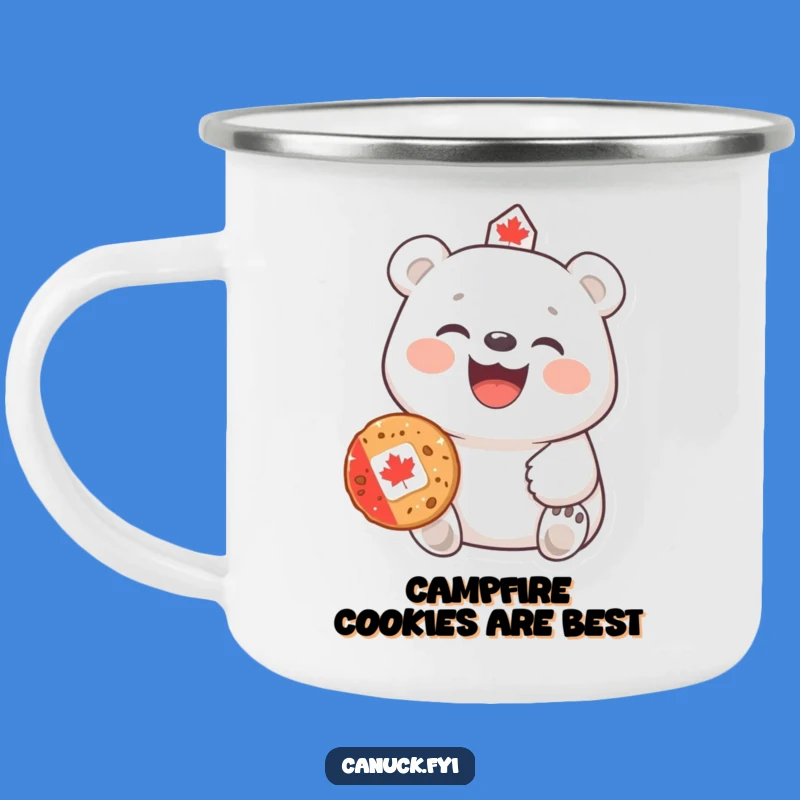 Funny Polar Bear Camping Mug: Canadian Campfire Treat, Hearty Laugh, Outdoor Gift