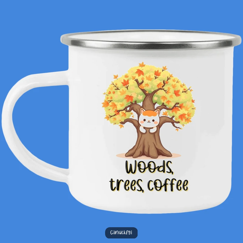 Funny Maple Tree Camping Mug: Animal Hug, Outdoor Nature Gift