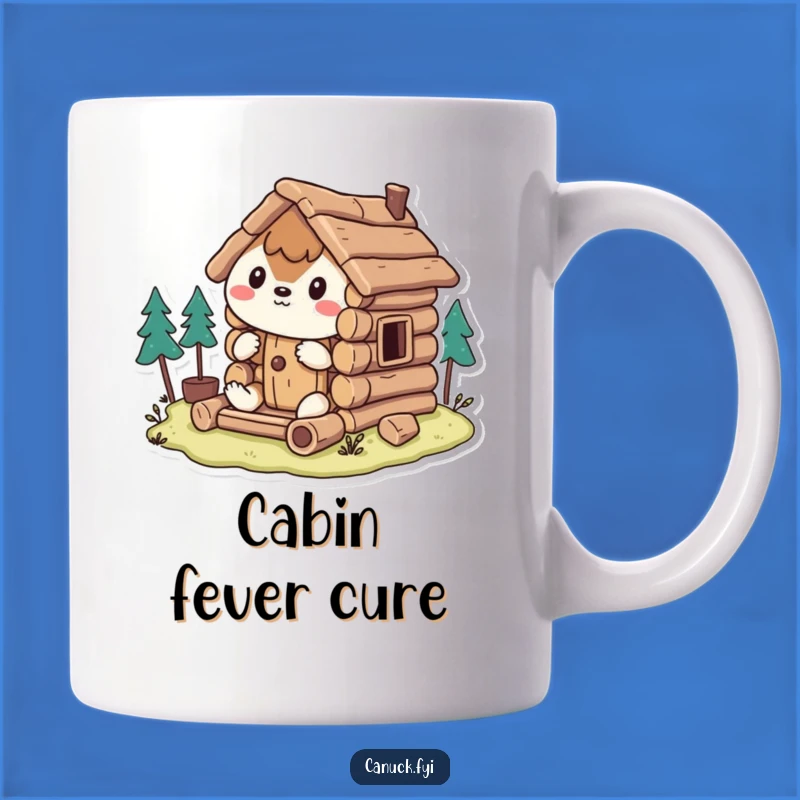 Funny Animal Building Cabin Mug: Hilarious Woodland Crafting Gift for DIY Enthusiasts