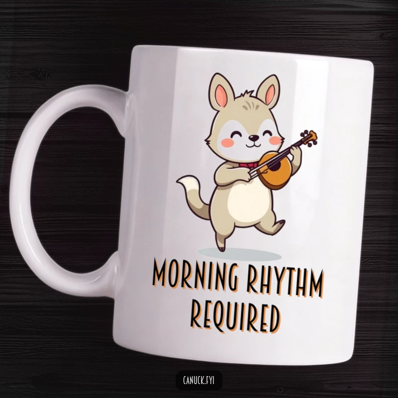 Funny stylized animal character performing a lively jig while playing a fiddle, exuding musical joy.