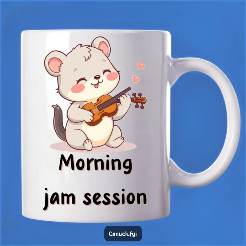 Funny Joyful Fiddle Animal Mug: Hilarious Musician Gift for Happy Players