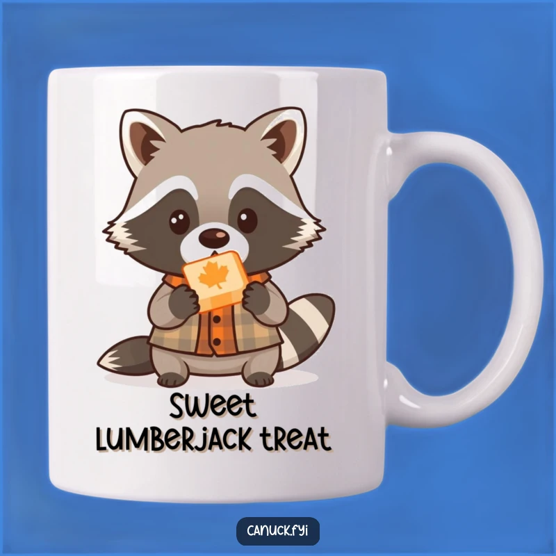 Funny Raccoon Lumberjack Mug: Maple Candy Gift, Adorable & Humorous Nature Lover Item