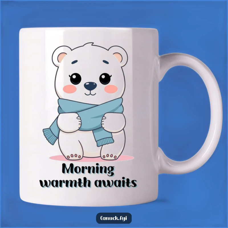 Funny Polar Bear Hug Mug - Cheerful Scarf Bear Gift for Comfort Seekers