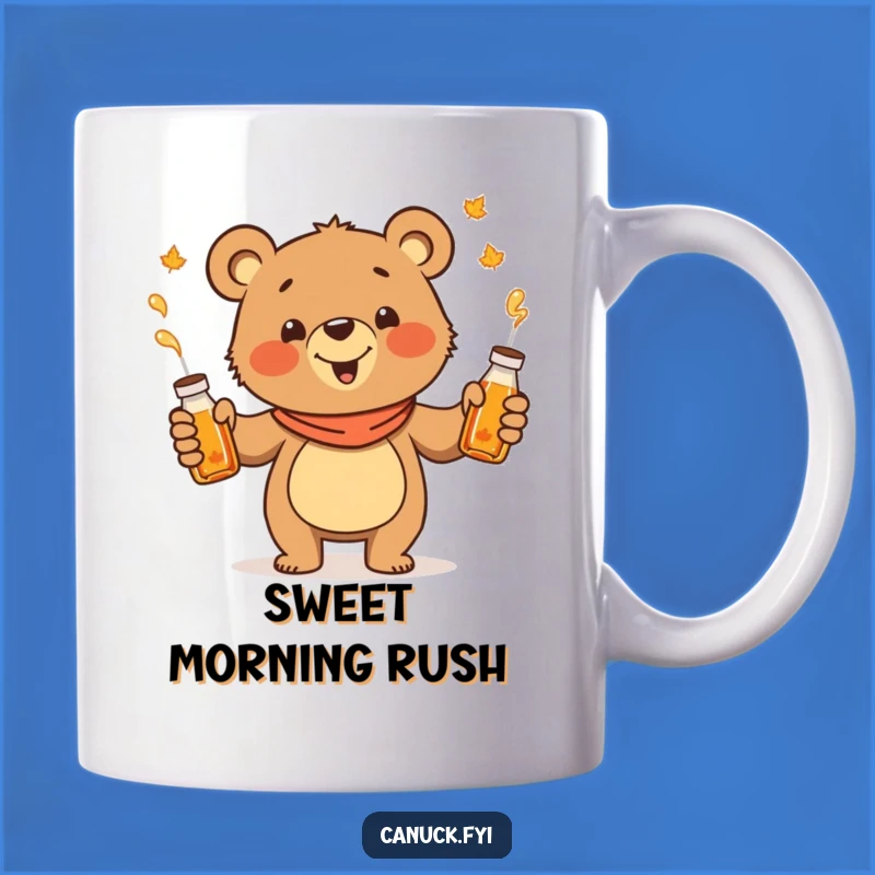Funny Juggling Bear Mug: Maple Syrup Cartoon Gift for Breakfast Lovers