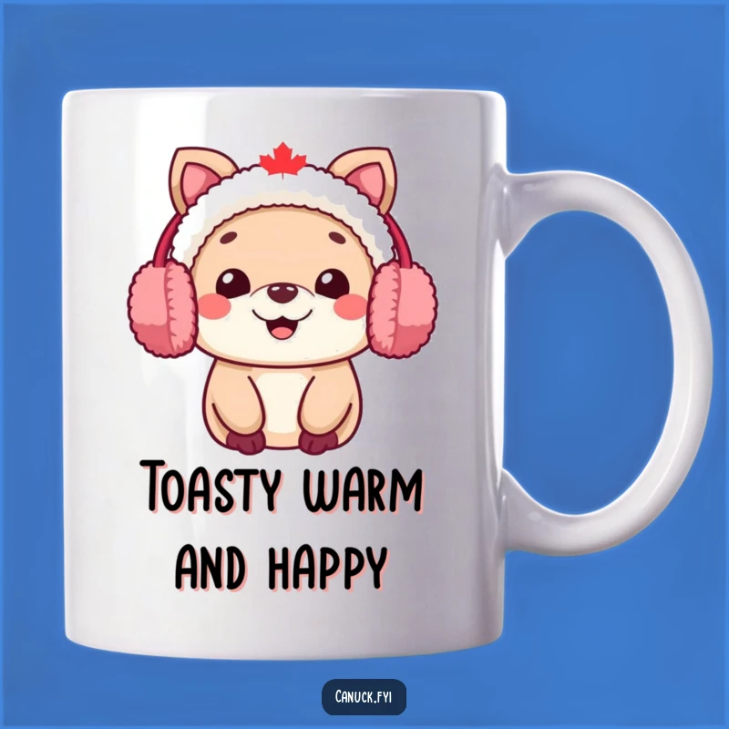 Funny Canadian Animal Earmuff Mug - Warm Winter Smile Gift