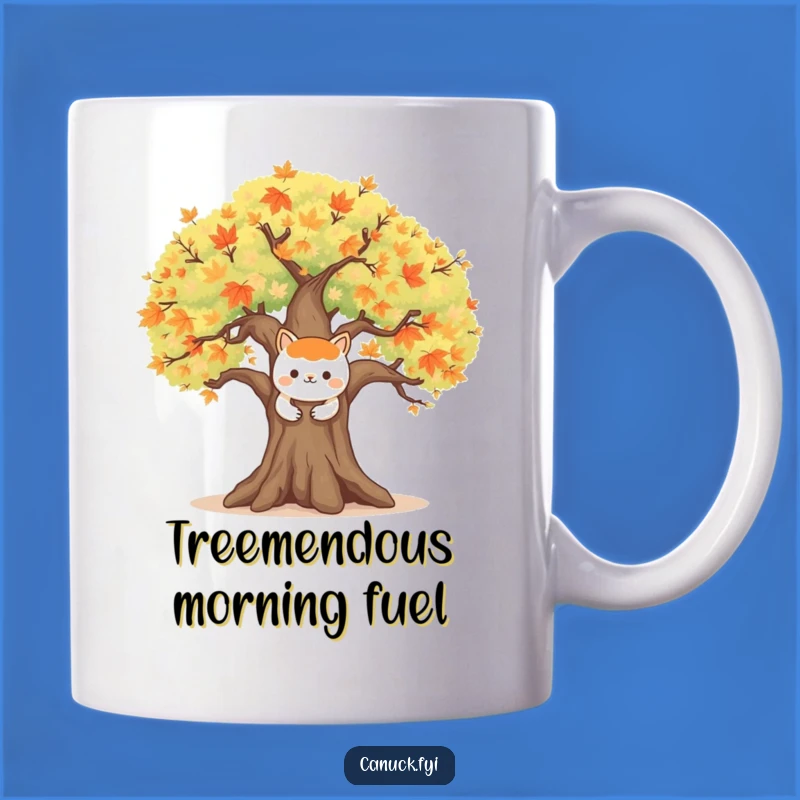 Funny Maple Tree Animal Mug: Happy Character Hug, Nature Gift