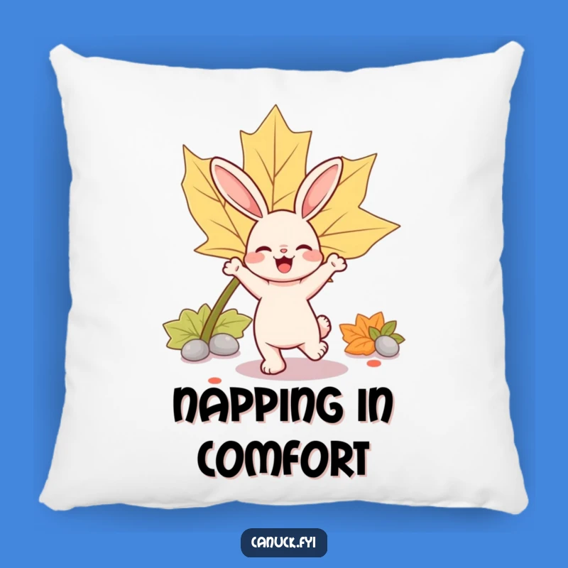 Comfy Funny Rabbit Maple Leaf Pillow: Soft Comfort for Happy Dreams