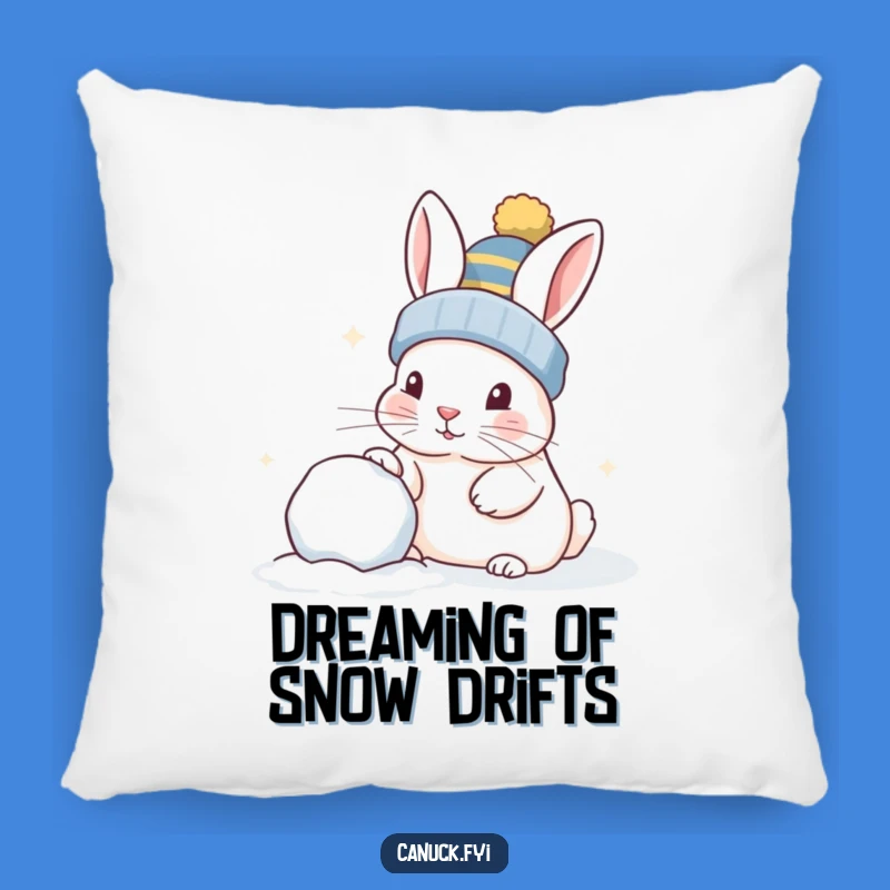 Funny Curious Rabbit Snowball Pillow, Playful Nudge Perfect Cozy Gift