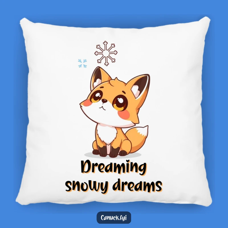 Funny Fox Snowflake Pillow: Cozy Decor with a Curious Fox, a Cute & Funny Gift