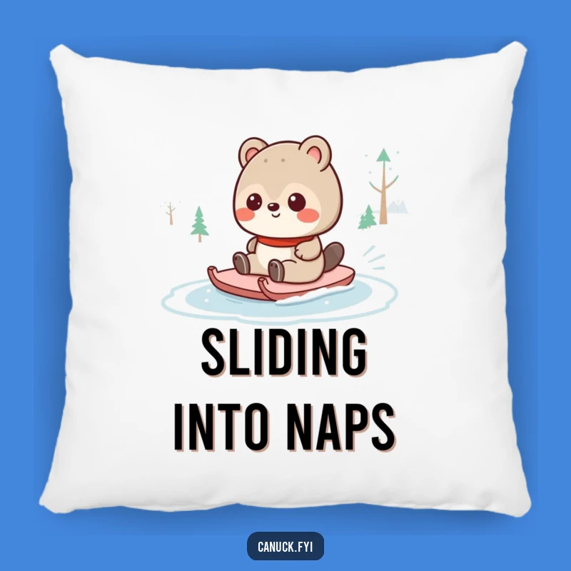 Funny Canadian Animal Pond Sliding Pillow - Cozy Comfy Hilarious Home Decor Gift