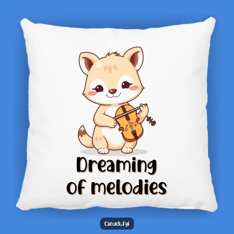 Funny Fiddle Animal Pillow - Cozy Determined Musician Accent Gift