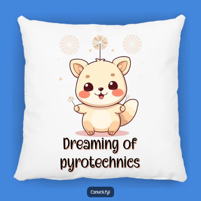 Funny Fireworks Animal Pillow - Cheerful Celebration Accent