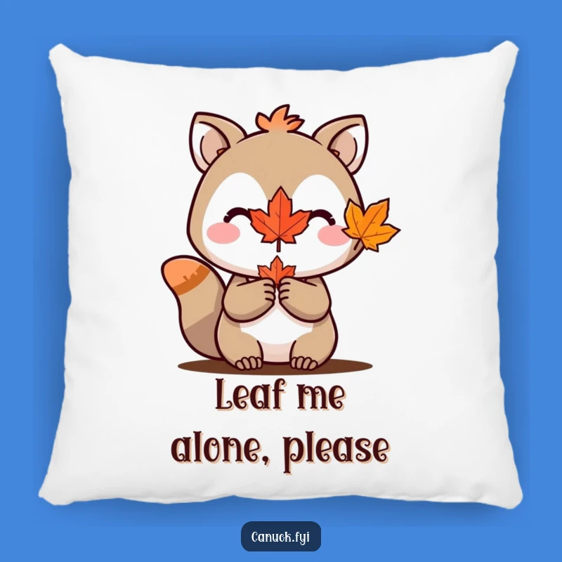 Funny Maple Leaf Pillow: Animal Character Cushion, Cozy Canada Gift