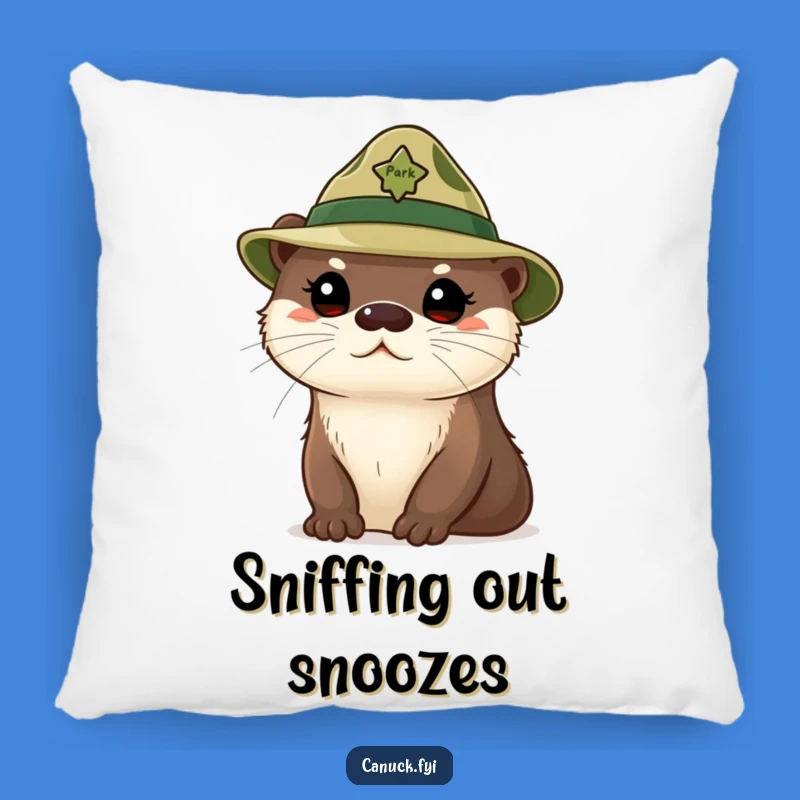 Funny Curious Otter Pillow: Soft Park Ranger Animal Accent Gift