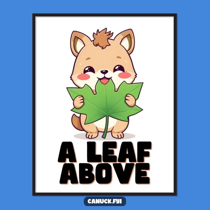 Funny Digital Art: Triumphant Maple Leaf Animal - Instant Canadian Pride Decor