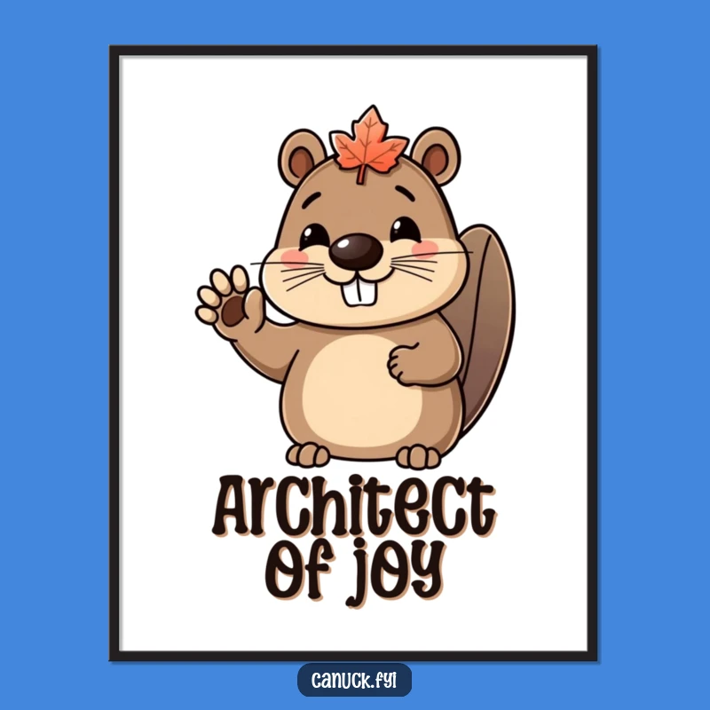 Funny Beaver Maple Leaf Digital Art: Instant Canadian Joy