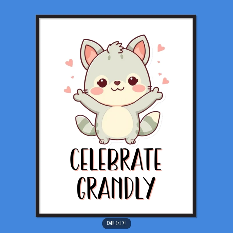 Funny Cute Dog Digital Art: Celebratory Gesture Instant Download