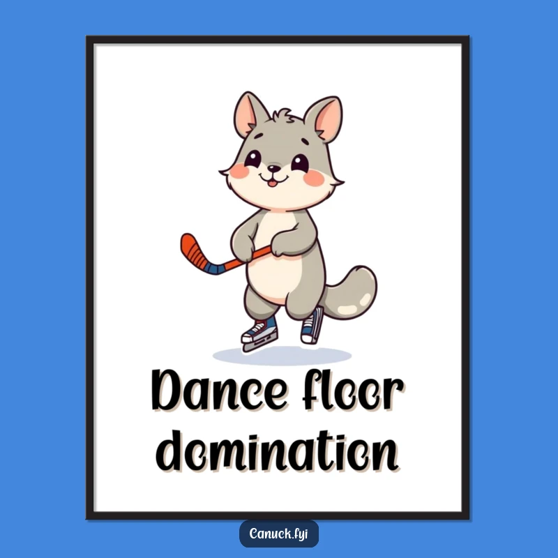 Funny Playful Animal Hockey Dancer Digital Art - Instant Game
