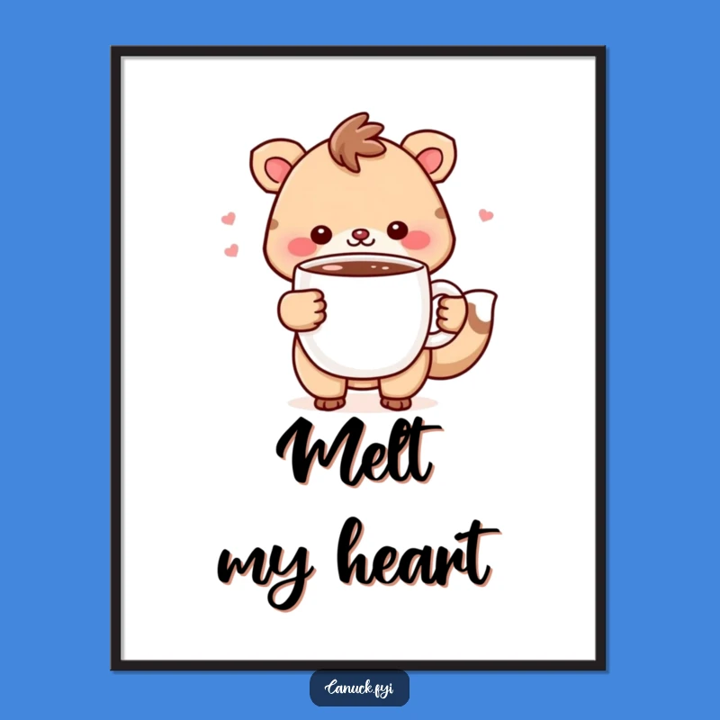 Funny Animal Hot Chocolate Digital Art: Cheerful Cocoa Scene for Instant Decor