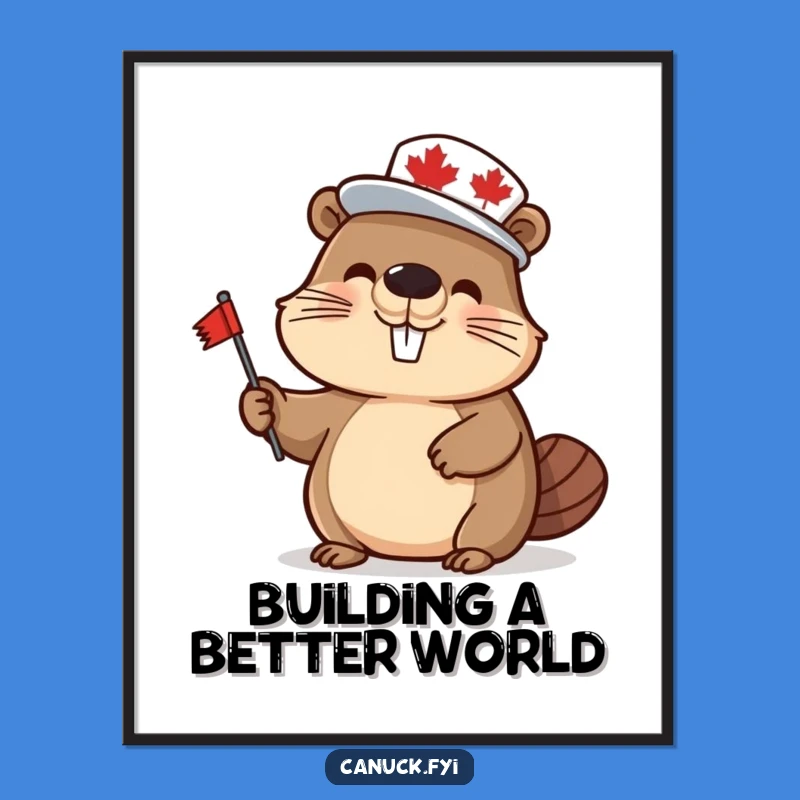 Funny Beaver Digital Print: Maple Leaf Pride, Perfect Instant Download Humorous Canadian Gift