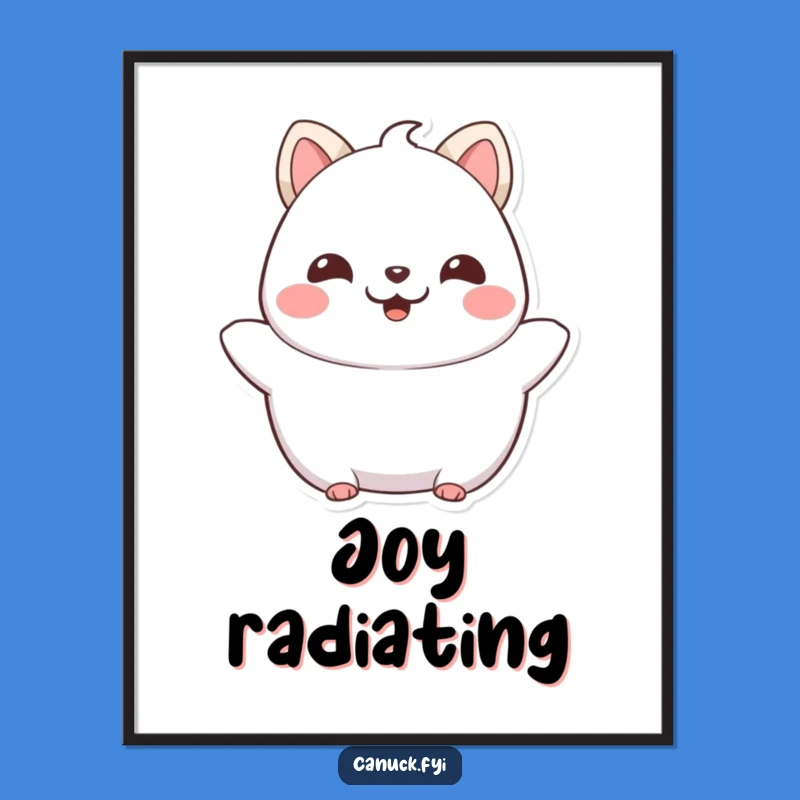 Funny Chubby Cat Digital Art: Beaming Pride & Happiness, Instant Download Gift