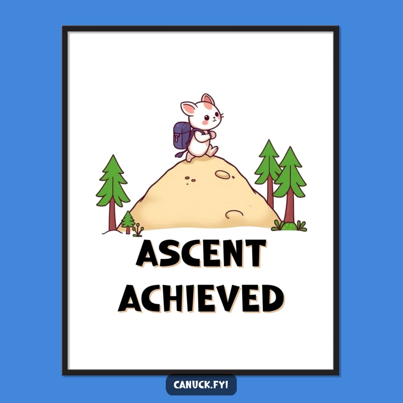 Funny Hiking Creature Digital Print: Hilarious Adventure Wall Art Gift
