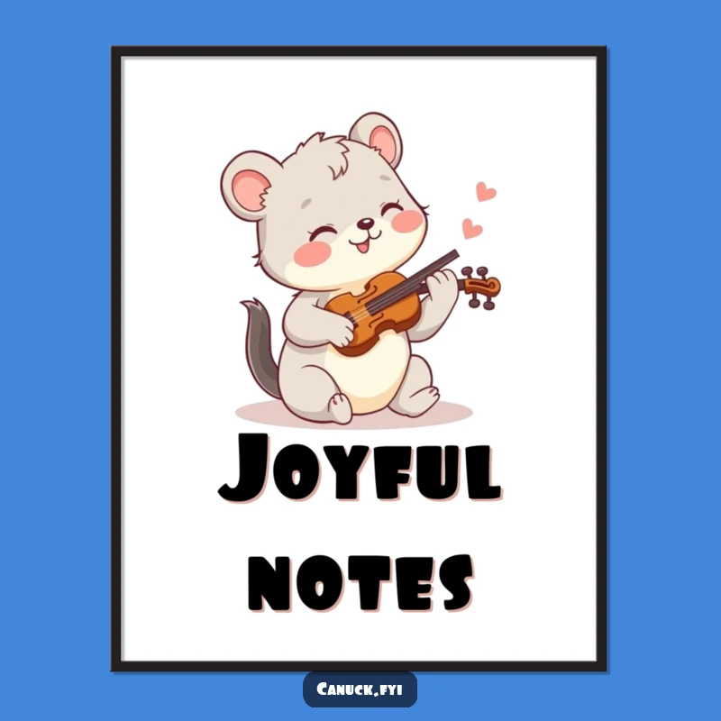 Funny Joyful Fiddle Animal Digital Print: Hilarious Music Wall Art Gift