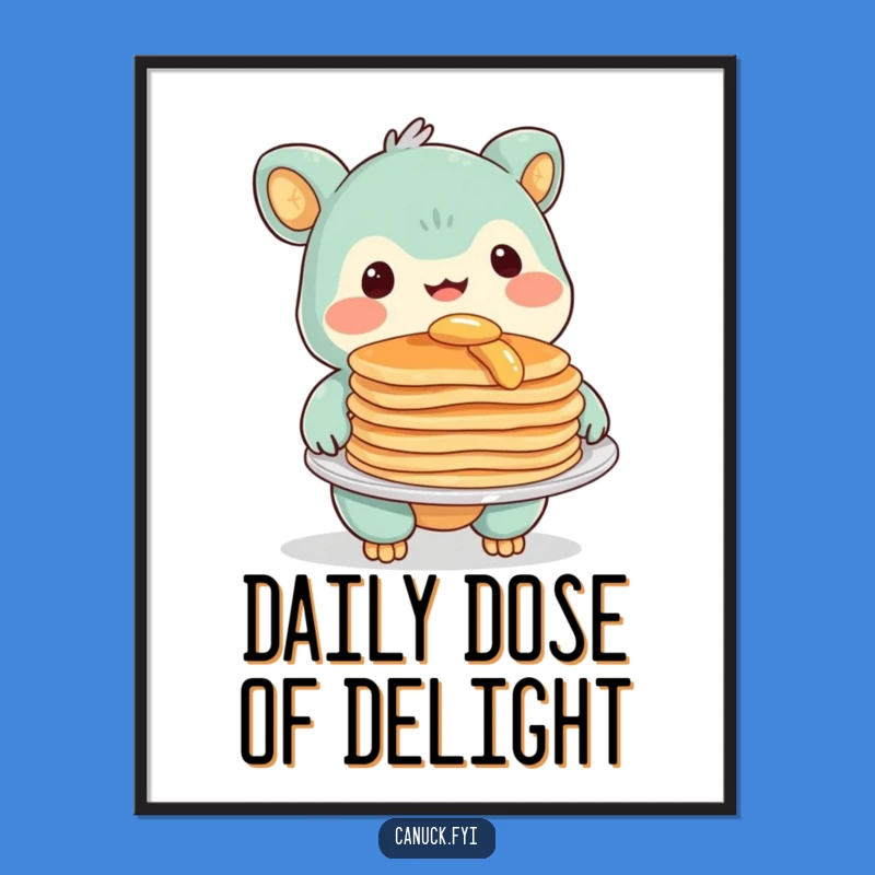 Funny Pancake Creature Digital Art: Bring Home the Smiling Breakfast Joy!