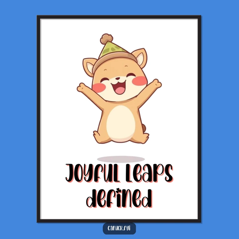 Funny Toque Animal Leap Digital Art - Joyful Instant Download