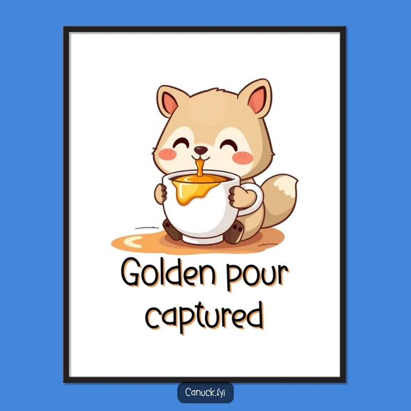 Funny Maple Syrup Animal Digital Art - Instant Sweetness - Perfect Funny Gift