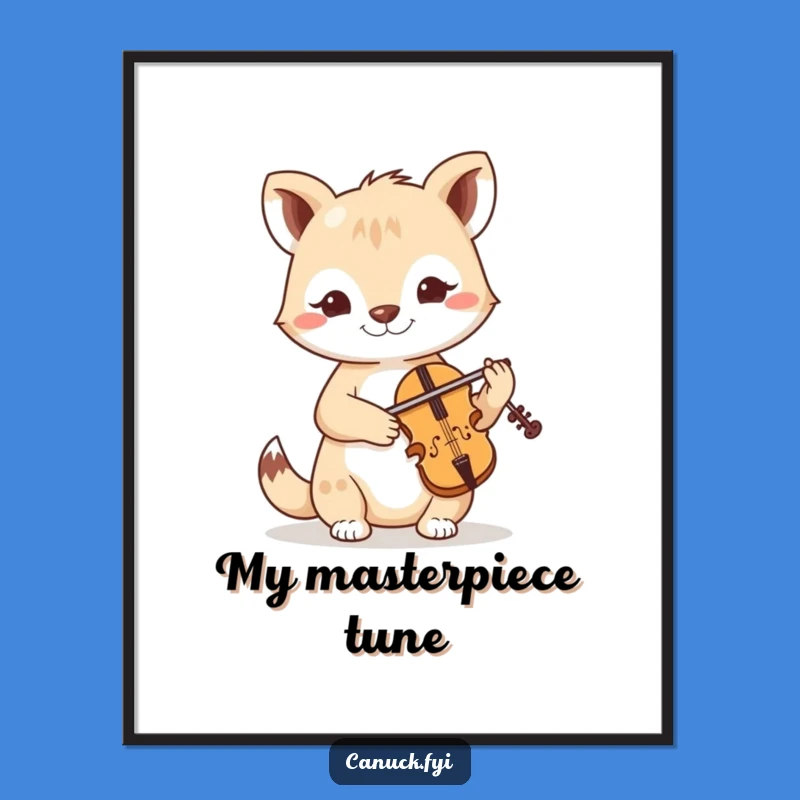 Funny Fiddle Animal Digital Art - Determined Musician Printable Gift
