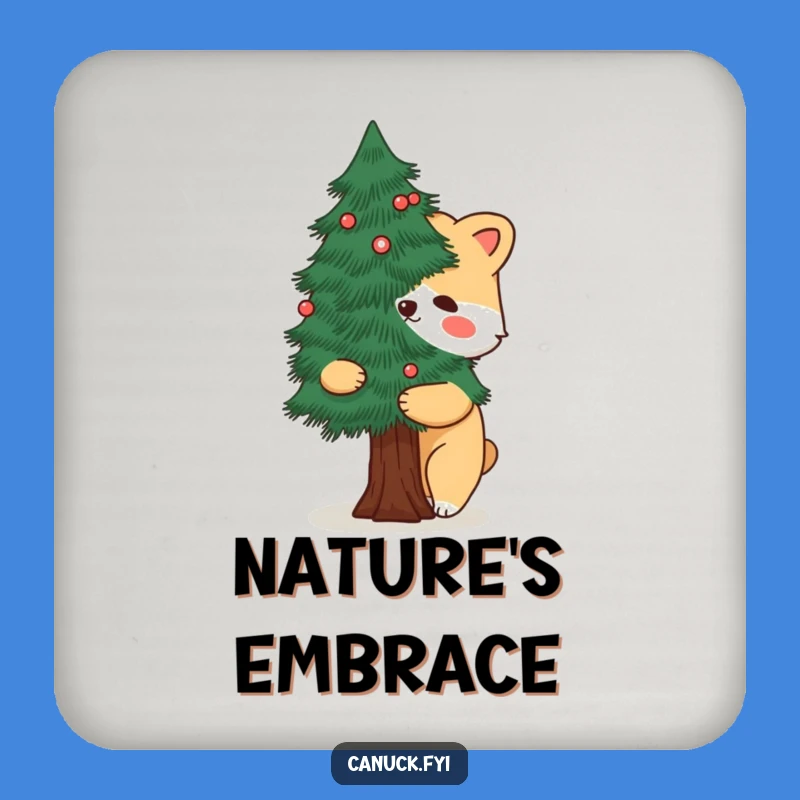 Funny Animal Hugging Tree Coaster: Hilarious Nature Table Protection Gift