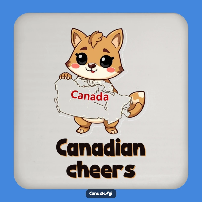 Funny Canada Coasters: Confident Animal Map - Protect Surfaces with Pride