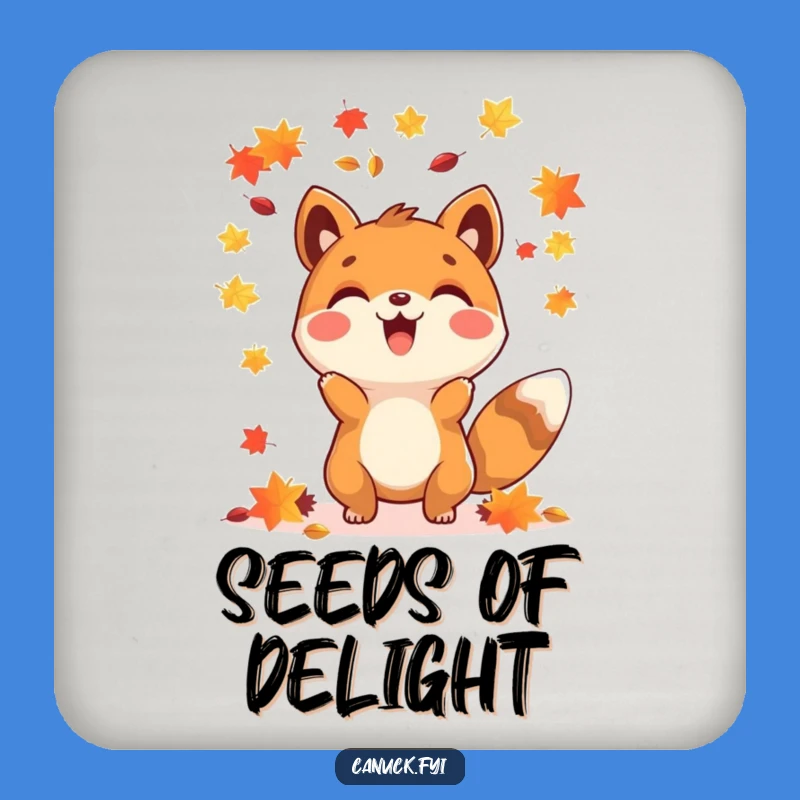 Funny Happy Animal Maple Seed Coasters - Autumnal Charm for Your Table