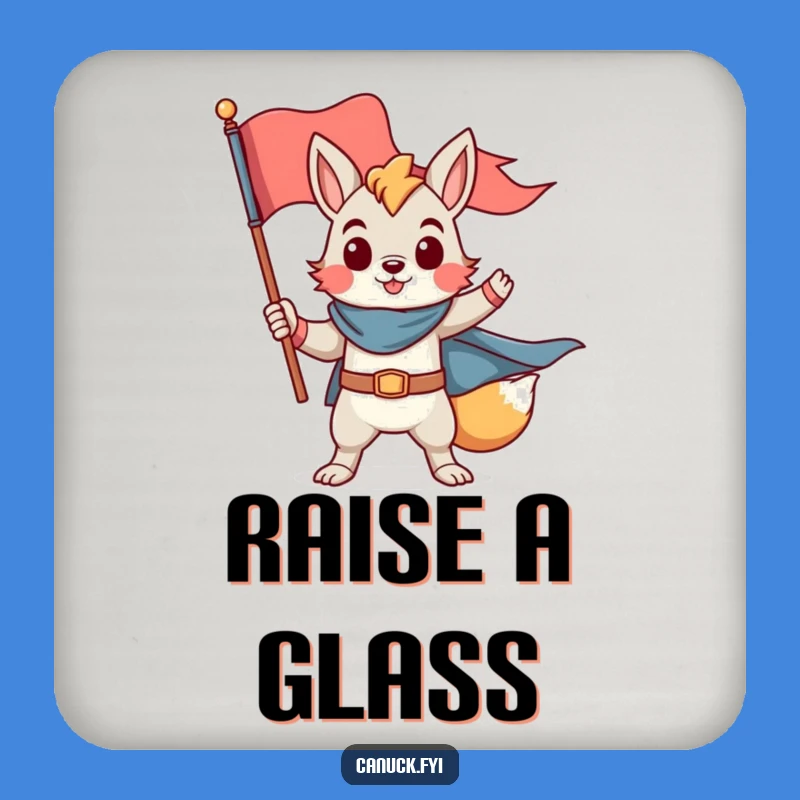 Funny Hero Animal Coaster Set - Proud Flag Pose, Table Protector Gift