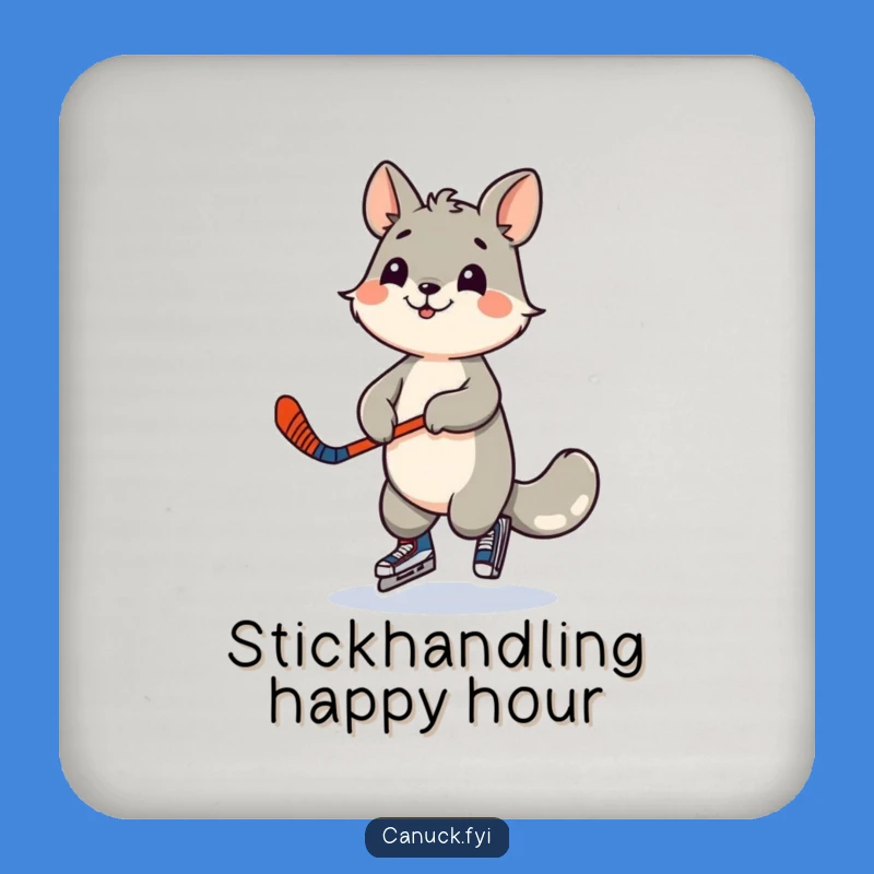 Funny Hockey Animal Dancer Coaster - Playful Stick Protection